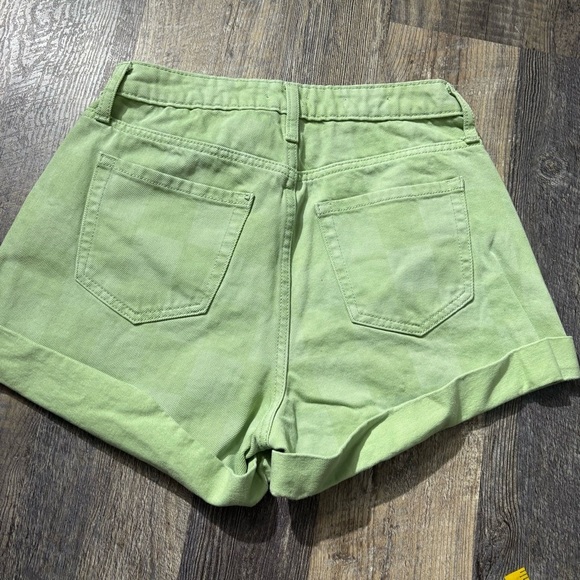 Women’s shorts Wild Fable Highest Rise Green Checkered Mom Shorts size 4 - Picture 6 of 10